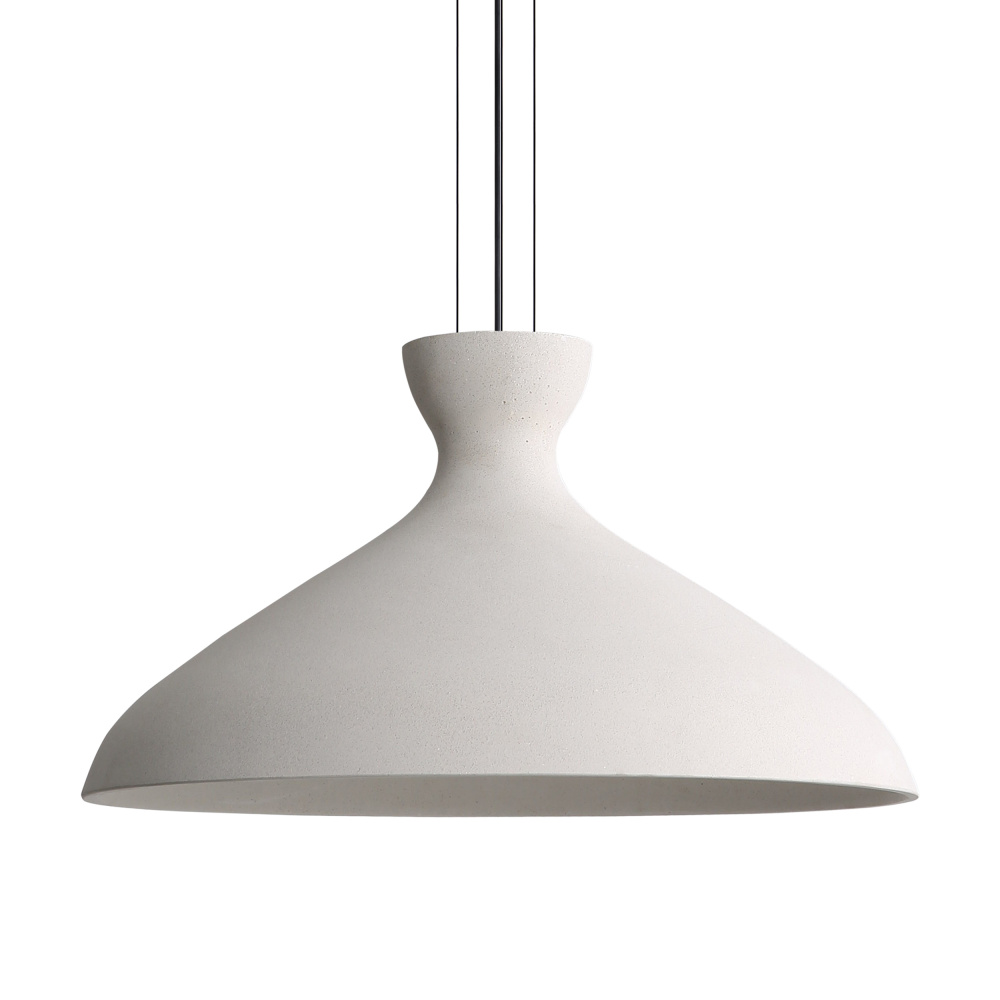 Golden Lighting Aethera 22in Integrated LED Pendant in White Sandstone Cement